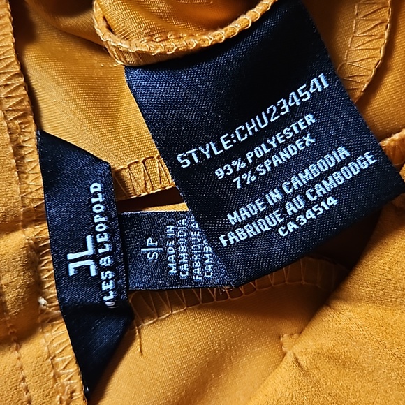 Jules & Leopold mustard casual pants small petite straight leg - Picture 15 of 15